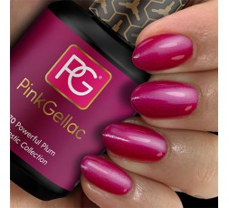 Pink Gellac 170 Powerful Plum es un espectacular fucsia oscuro con un brillo perla que te hará destacar