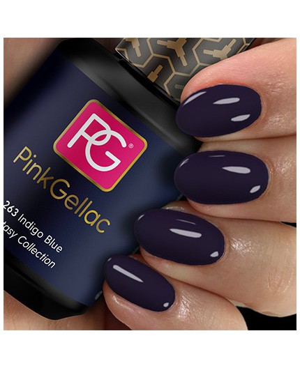 Pink Gellac 263 Indigo Blue Azul Color Esmalte Gel Permanente