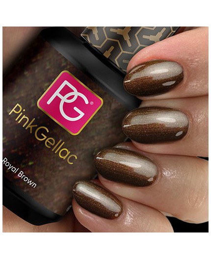 Pink Gellac 114 Royal Brown Color Esmalte Gel Permanente