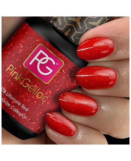 Pink Gellac 178 Ultimate Red Rojo Color Esmalte Gel Permanente