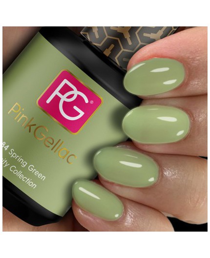 Pink Gellac 284 Spring Green Verde Color Esmalte Gel Permanente