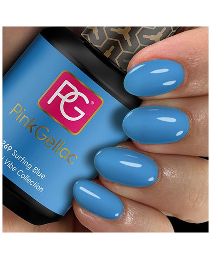 Pink Gellac 269 Surfing Blue Azul Color Esmalte Gel Permanente