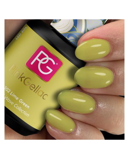 Pink Gellac 302 Lime Green Color Esmalte en gel permanente