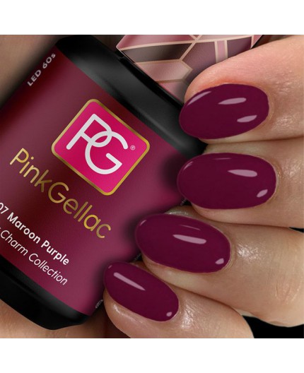 Pink Gellac 307 Maroon Purple Púrpura Color Esmalte Gel Permanente