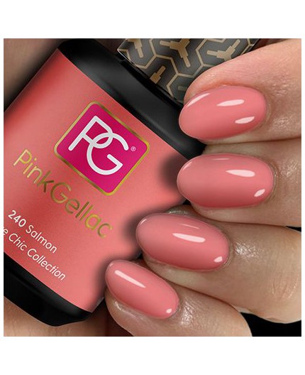 Pink Gellac 240 Salmon Color Esmalte en Gel Permanente