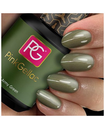 Pink Gellac 115 Army Green Verde Color Esmalte Gel Permanente