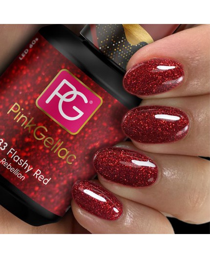 Pink Gellac 233 Flashy Red Rojo Color Gel Esamlte Permanente