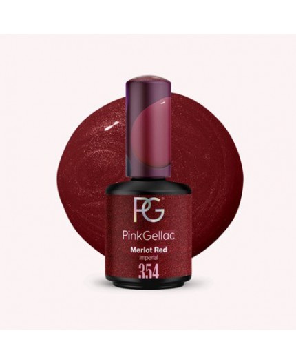 Pink Gellac 354 Merlot Red Color Esmalte Gel Permanente