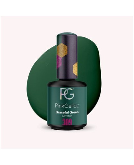 Pink Gellac 309 Graceful Green Color Esmalte Gel Permanente