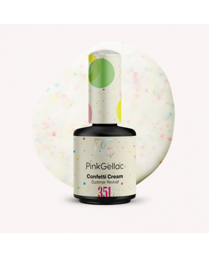 Pink Gellac 351 Confetti Cream Crema Color Esmalte Gel Permanente