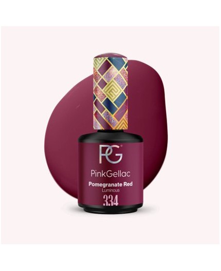 Pink Gellac 334 Pomegranate Red Color Esmalte Gel Permanente