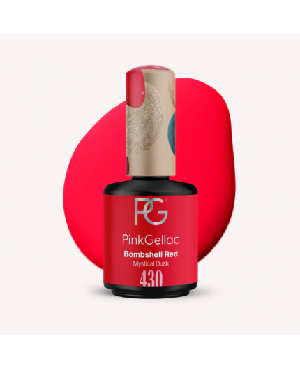 Pink Gellac 430 Bombshell Red Color Esmalte Gel Permanente